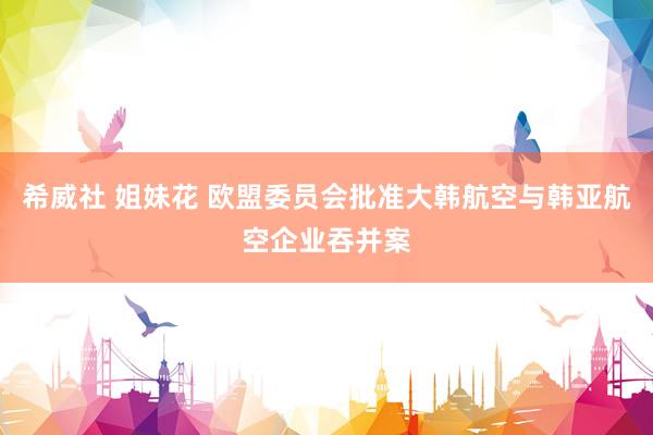 希威社 姐妹花 欧盟委员会批准大韩航空与韩亚航空企业吞并案